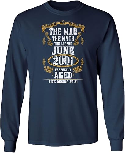 Baku Apparel Man Myth 21th Birthday June 2001 Gift Unisex Long Sleeve T-Shirt