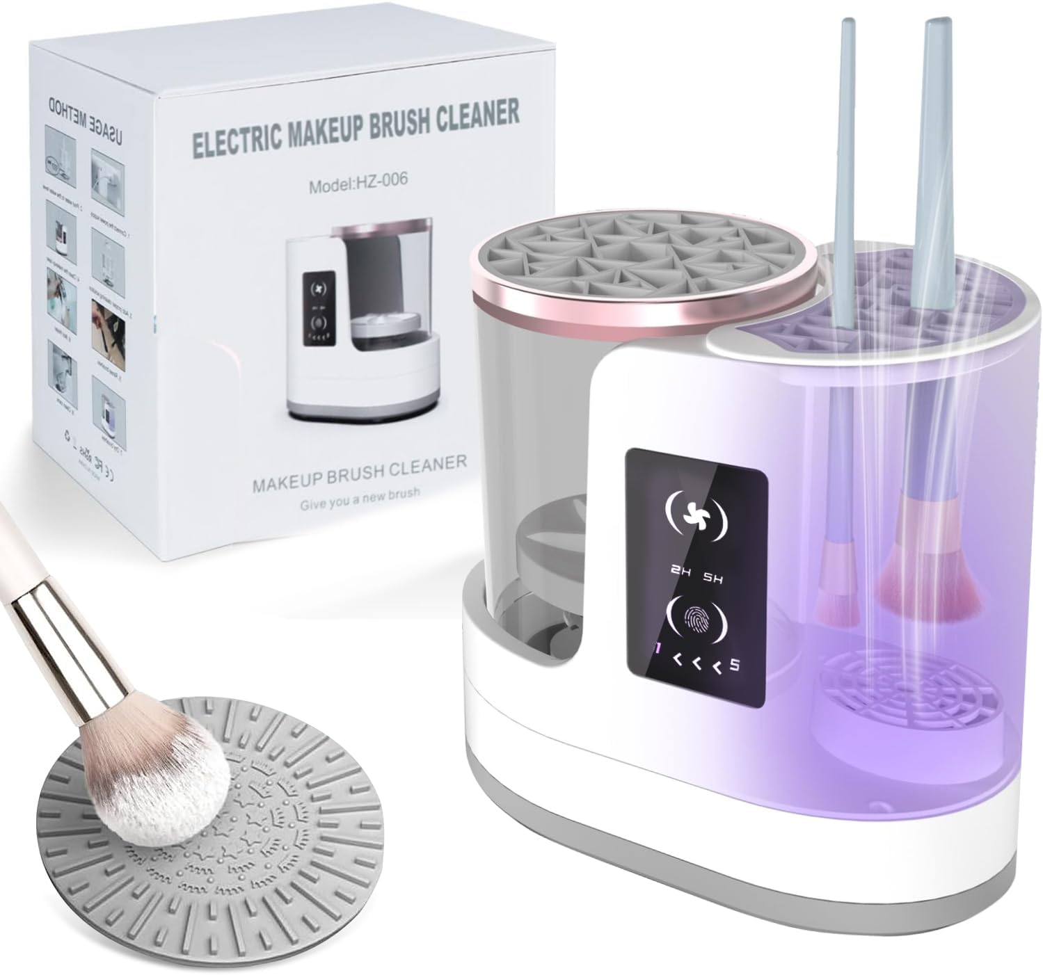 3-in-1 Electric Makeup Brush Cleaner & Dryer – Automatic USB Cosmetic Brush Cleaner with Holder, Portable Quick-Dry Tool for All Brush Sizes 3-in-1 Electric Makeup Brush Cleaner & Dryer – Automatic USB Cosmetic Brush Cleaner with Holder, Portable Quick-Dry Tool for All Brush Sizes