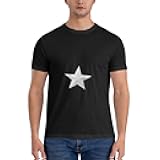 MKGOHLG Black Wisdom Five-Pointed Star Printed Men's Short Sleeve t-Shirt Cotton Trendy Round Neck