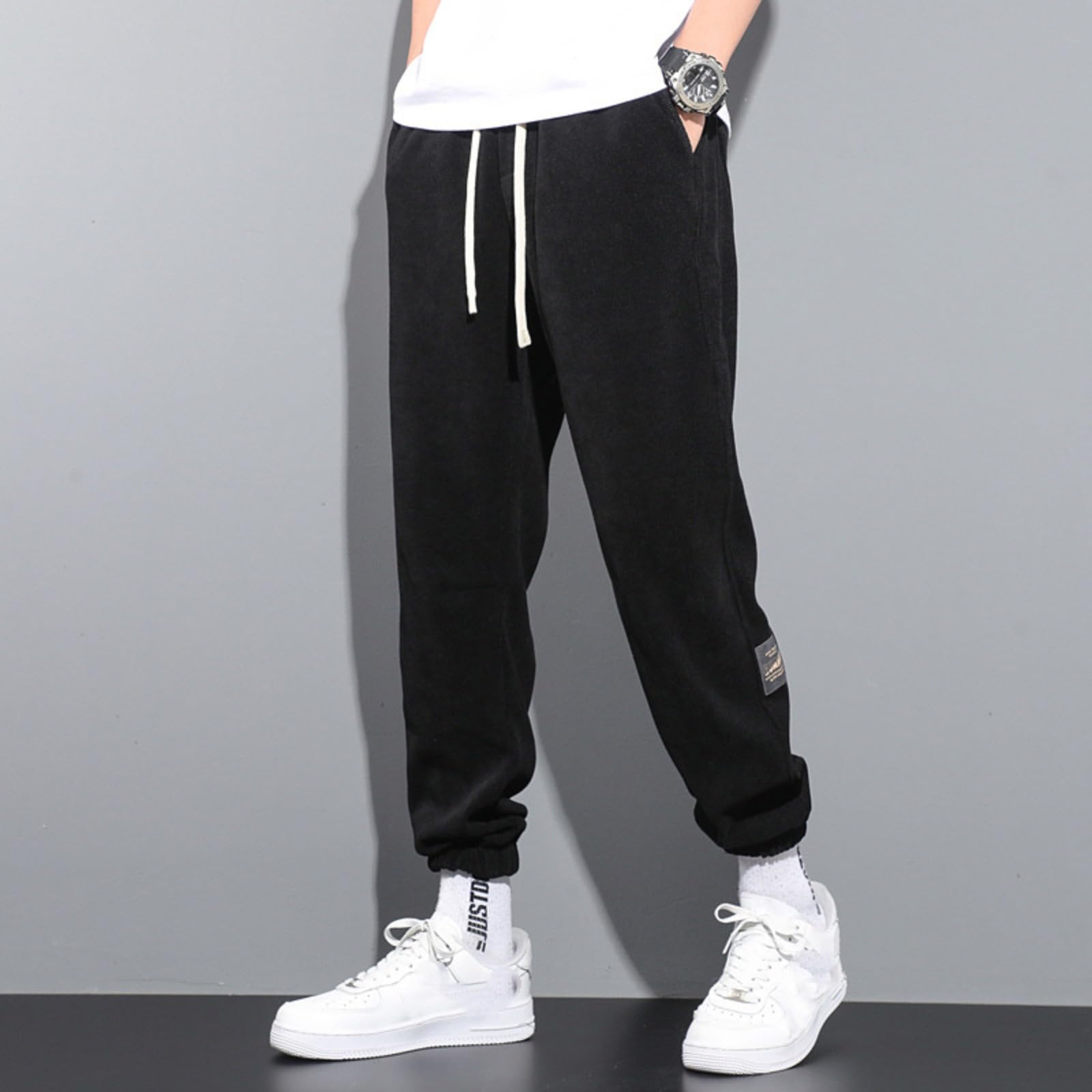 Pantaloni Morbidi Classici per Uomini, Pantaloni Casual Lunghi per Autunno Inverno