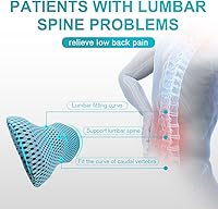 Vista 5 de Almohada de apoyo lumbar Panduo para silla de oficina, almohada lumbar de espuma viscoelástica para alivio del dolor de espalda baja - Negro (Azul)