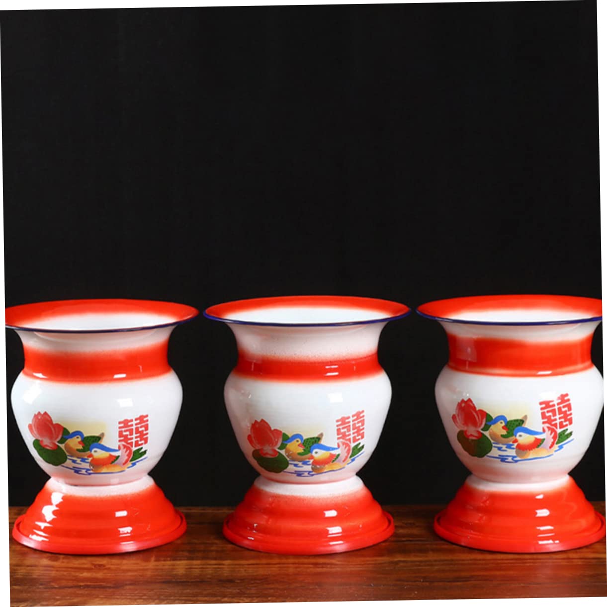 Sputacchiera in Smalto Stile Vintage Cinese, Leggero Alta Capacità di Carico, Vaso Portatile Rosso per Uso Sanitario e Bagno