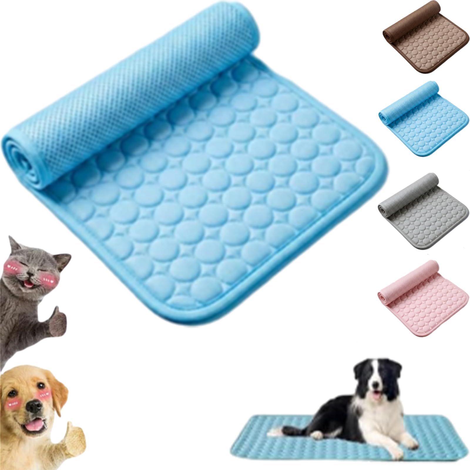 EREYTJ Cooling Mat for Cats, Self-Cooling Pet Mat, Washable Portable Coolings Pad for Dogs Cats, Ice Silk Self Cooling Foldables Mat, Extra Large Self-Cooling Pad for Pets