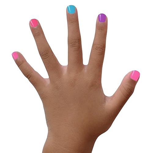 Miniatura 4 de Paquete de esmaltes para uñas seguros, no-tóxicos y sin químicos marca Piggy Paint (6 unidades), 3658, Paquete de 4, Juego azul, 1