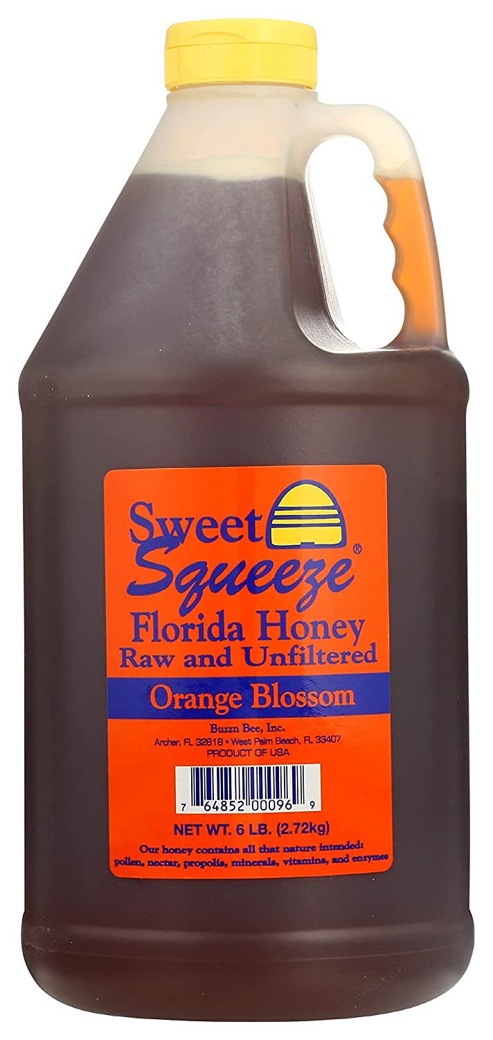 Buzzn Bee Raw Florida Honey - Unpasteurized and Unfiltered (Orange Blossom, 3 Pound)
