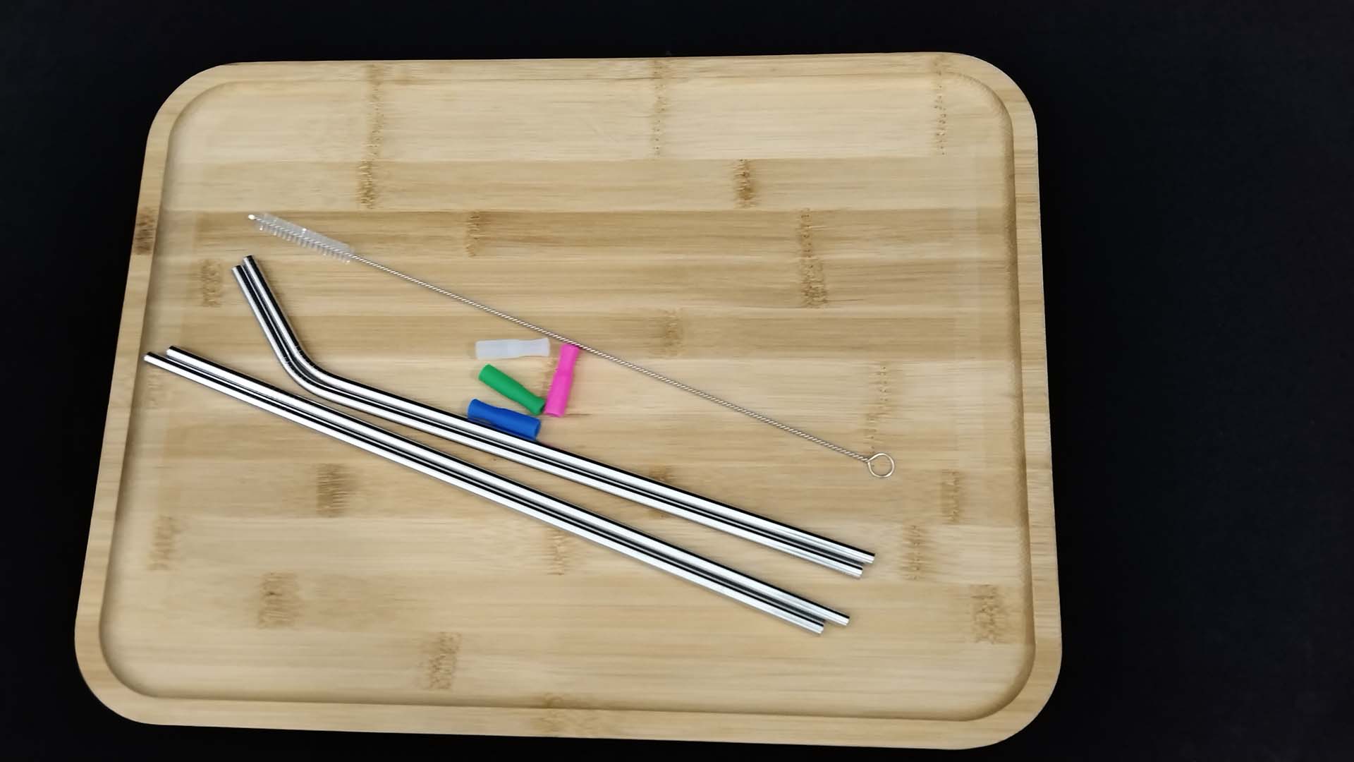 Pitillos metálicos reutilizables 12" 4 piezas miniatura 7