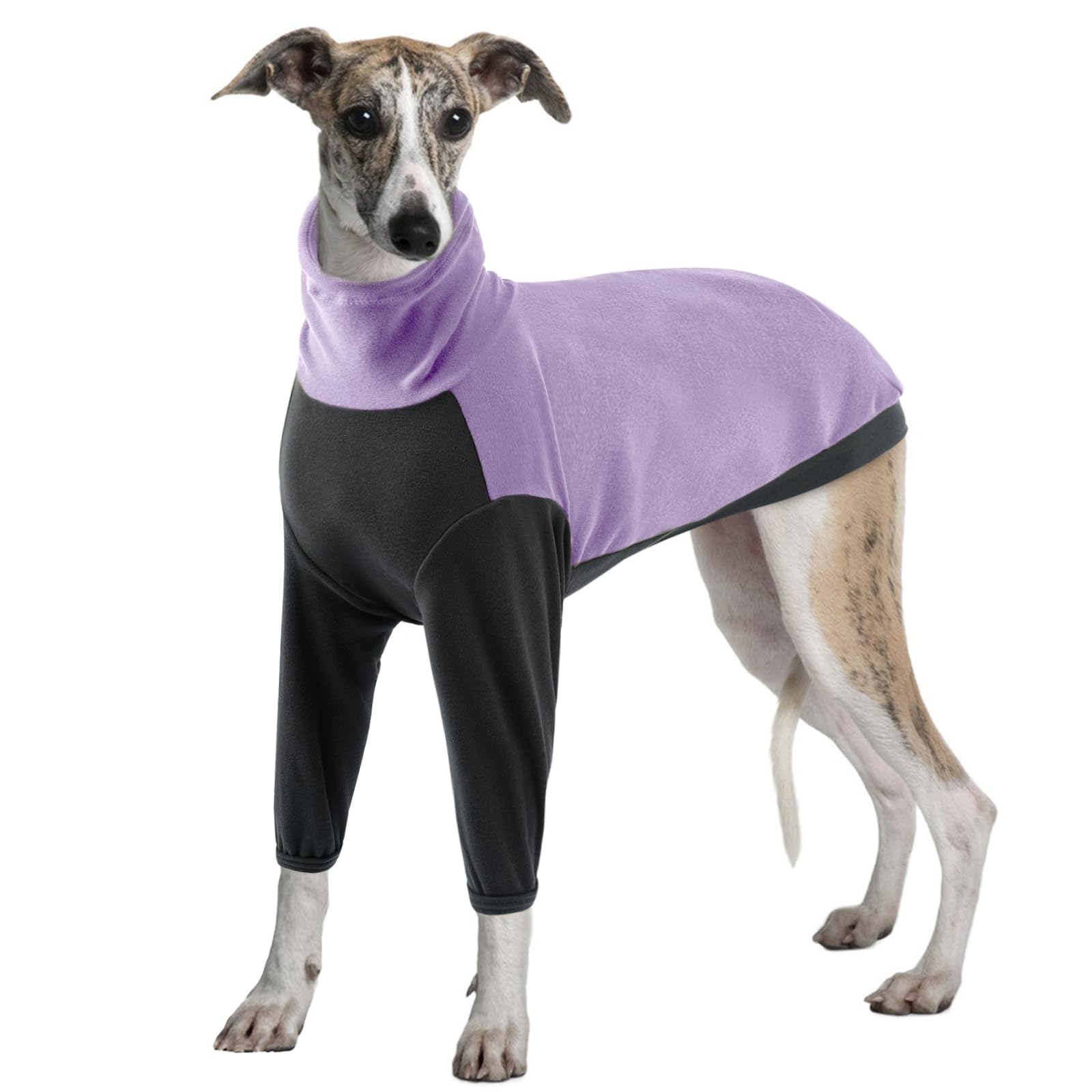 Fleeces for Greyhounds, Lightweight Greyhound Pyjamas Fleece Lurcher Coat Snuggly to Keep the Cold Out(Purple, XL)