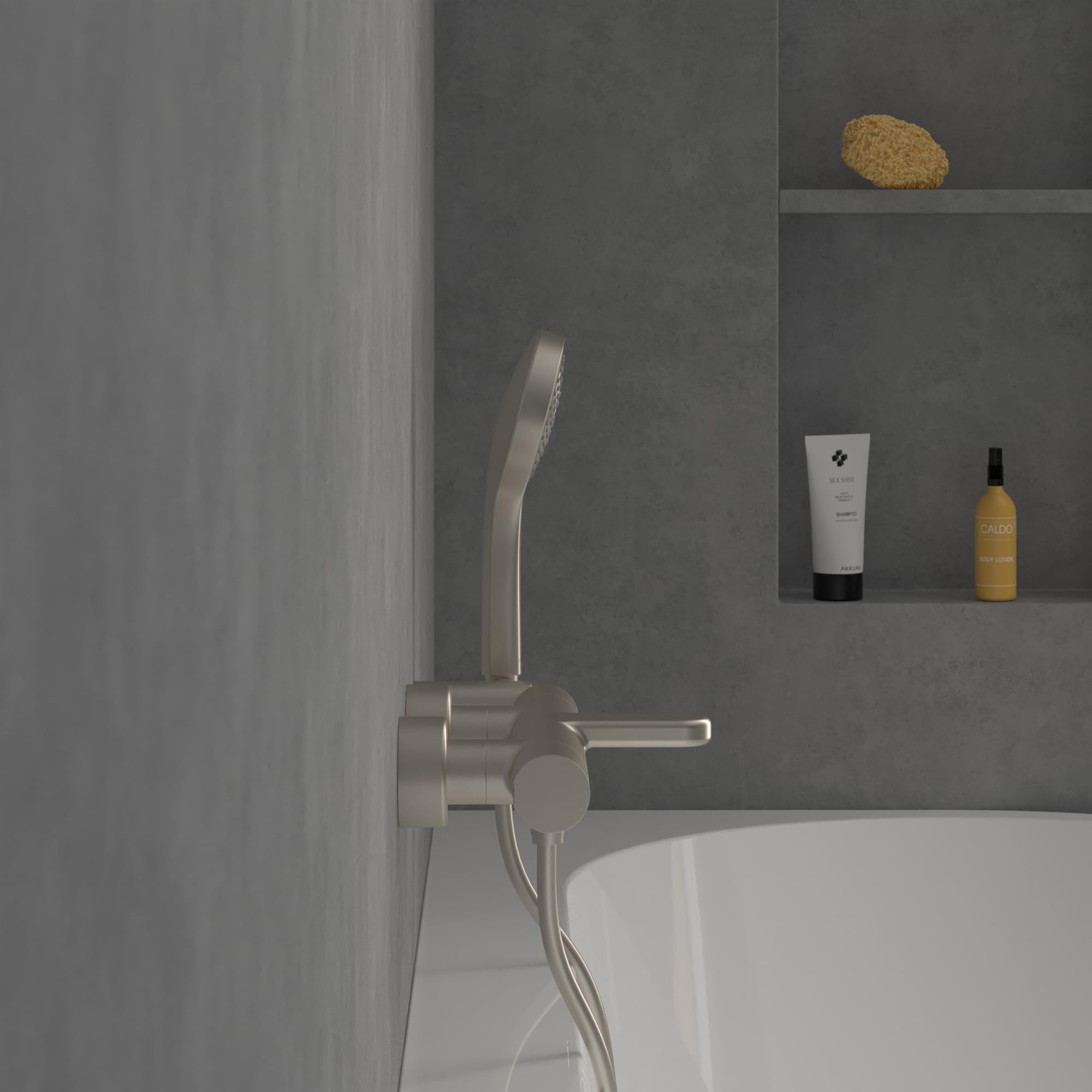 Villeroy & Boch Verve Showers słuchawka prysznicowa z 3 rodzajami strumienia, z wbudowanym zaworem zwrotnym, łatwa w czyszczeniu, okrągła, szczotkowany nikiel matowy