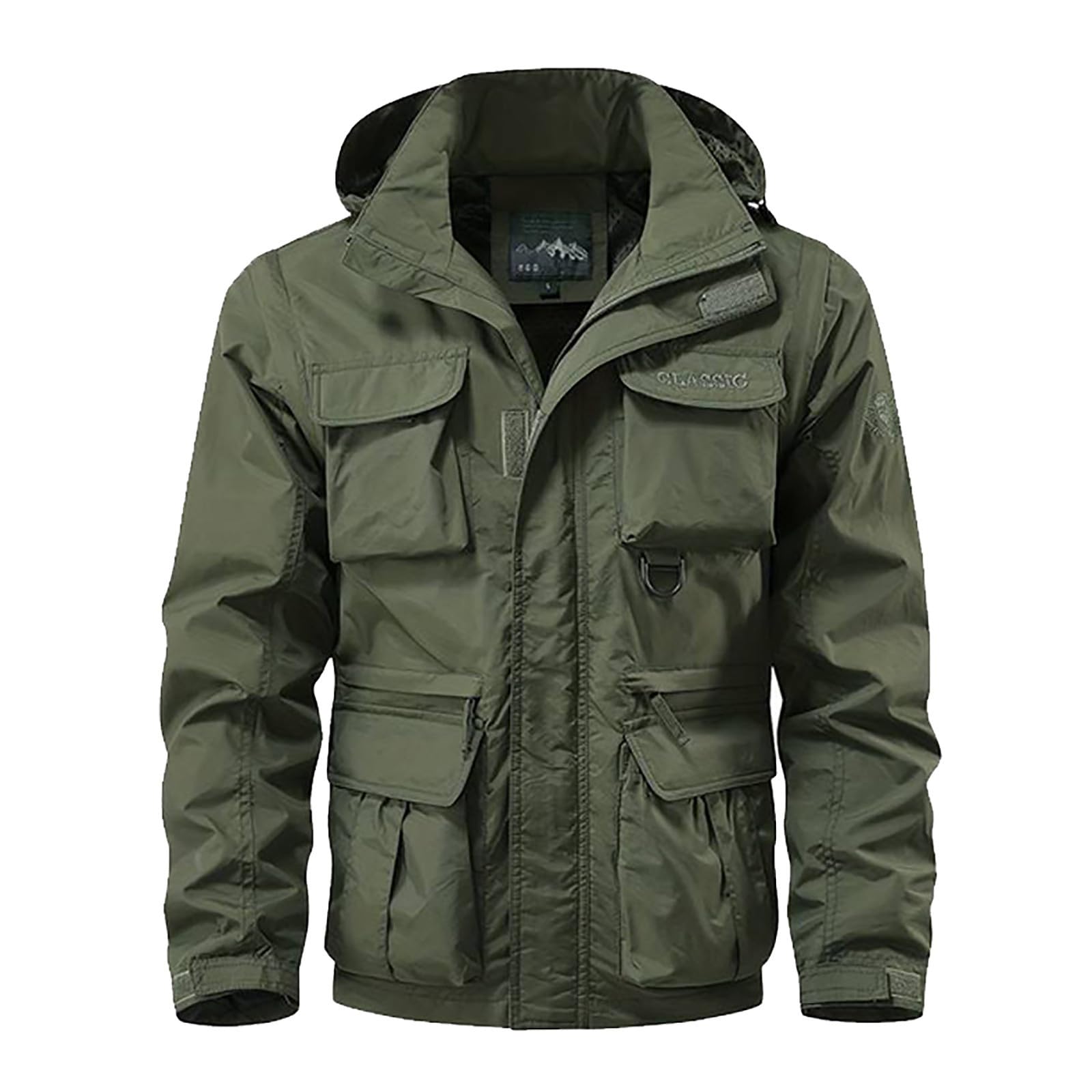 Genérico Parka Hombre Pesca Esquí Senderismo Impermeables Chaqueta Trekking De Caza Deportivo Táctica Militar Capucha Exterior