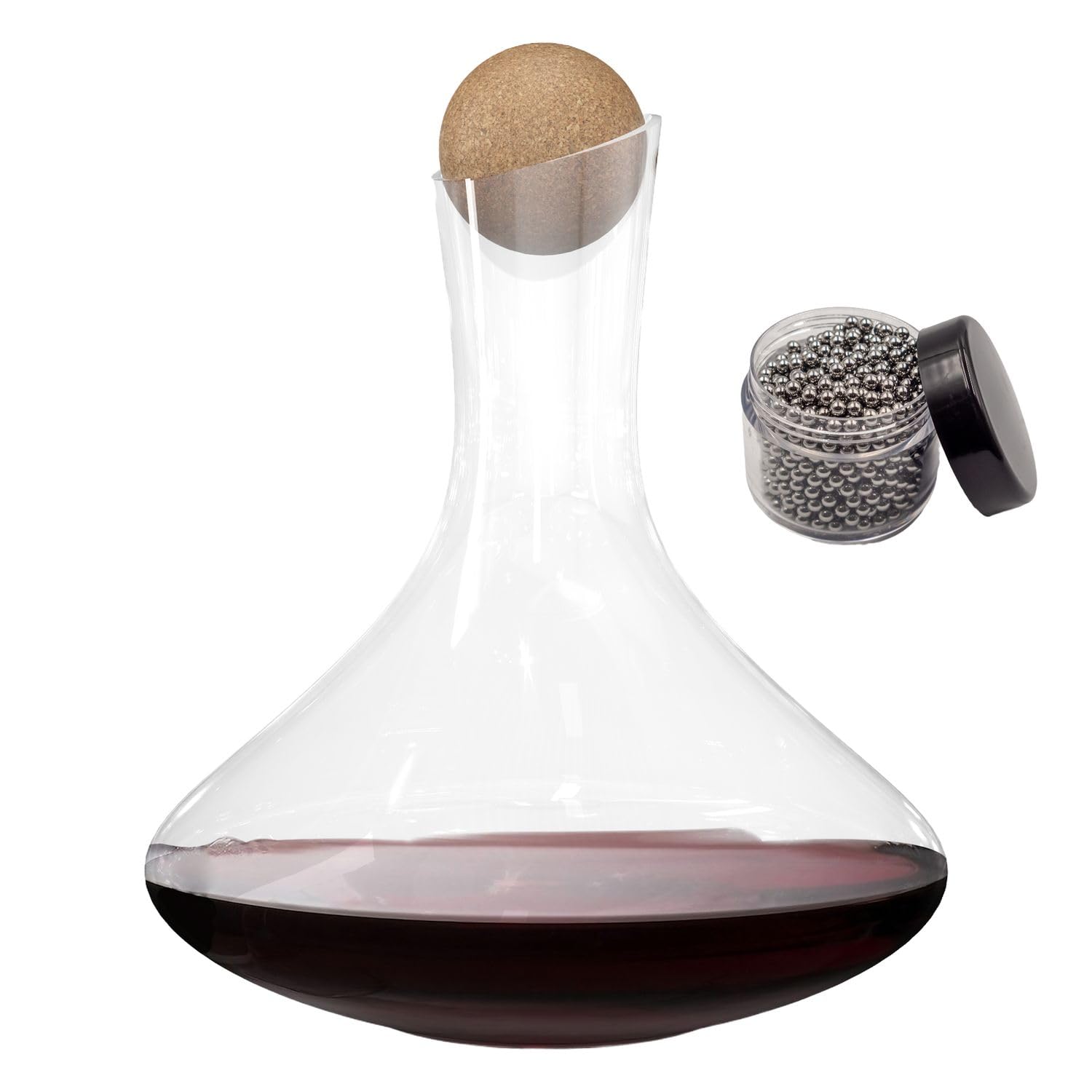 Aérateur de vin rouge en verre de 1.8 litres avec capacité de décantation de 750ml