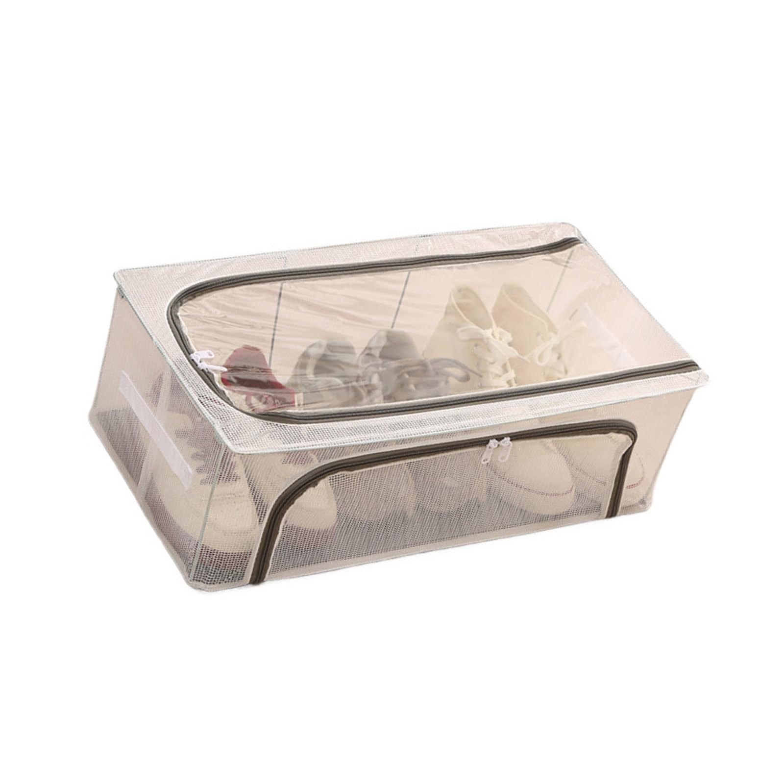 Jazuaiao Door Clear Shoe Container Quick Setups Foldable Storage Solution Reinforced Structure for Home Use Shoe Storage Box