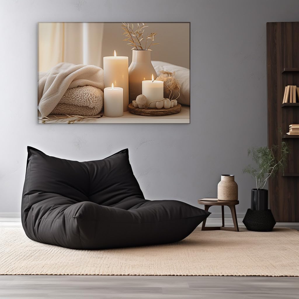 Canvas for Living room. Enchanting Serenity: A Visual Ode to Self-Care and Tranquil Indulgence, 27 x 18 inch Canvas Wall Art - Contemporary Masterpieces - Retro Home Decor