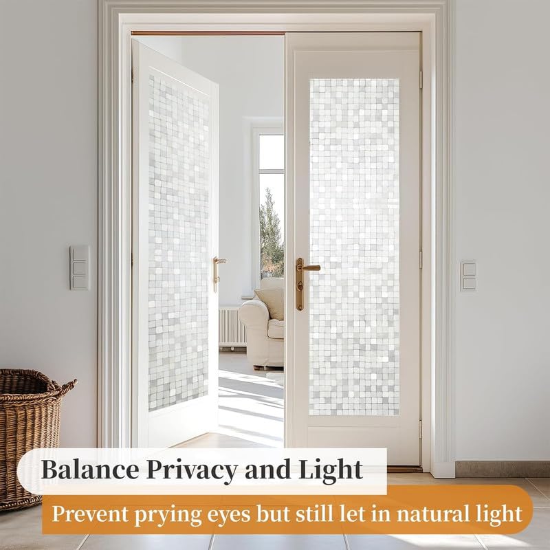 Image of 3D Decorative Glass Film Window Film for Glass Film for Windows Privacy - S Mosaic |16 X 84 Inchs