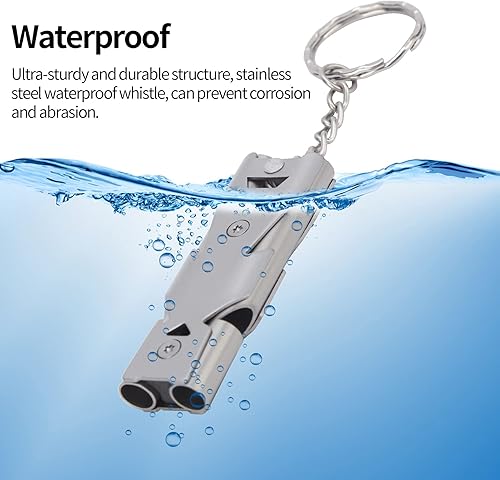 Miniatura 3 de Pilipane Silbatos de emergencia, silbato de supervivencia de emergencia de aluminio para camping, senderismo, caza, deportes al aire libre, sonido