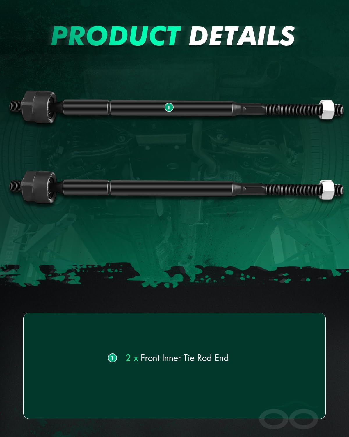 SCITOO 2pcs Suspension Kit 2 Front Inner Tie Rod End Replacement for 2004-2006 for Chrysler Pacifica Town Country for Dodge Grand Caravan Es80646