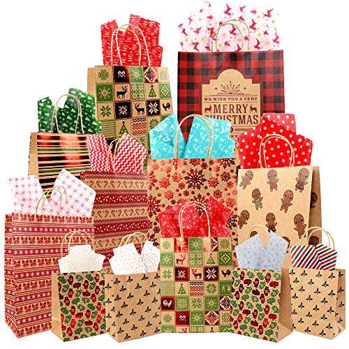 200Pcs Christmas Tissue Paper For Gift Wrapping, 16 Different Style Wrapping For Christmas Boxes, Xmas Wrapping Bags And Wine Bottles #TOP3