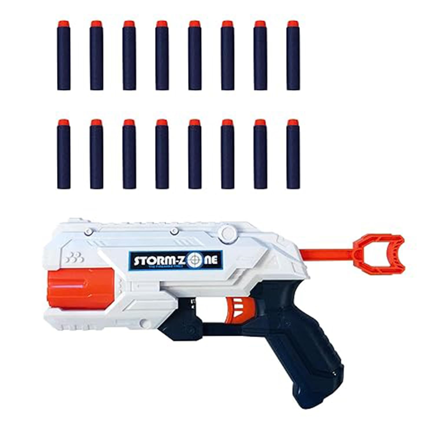 Baybee Hyper Power Toy Battle Series Gun with 16 Pcs Soft Dart Bullets | Plastic Safe Weapon Gunshot Outdoor Game Toy for 5+ Years Children Kids Boys Gift (White)