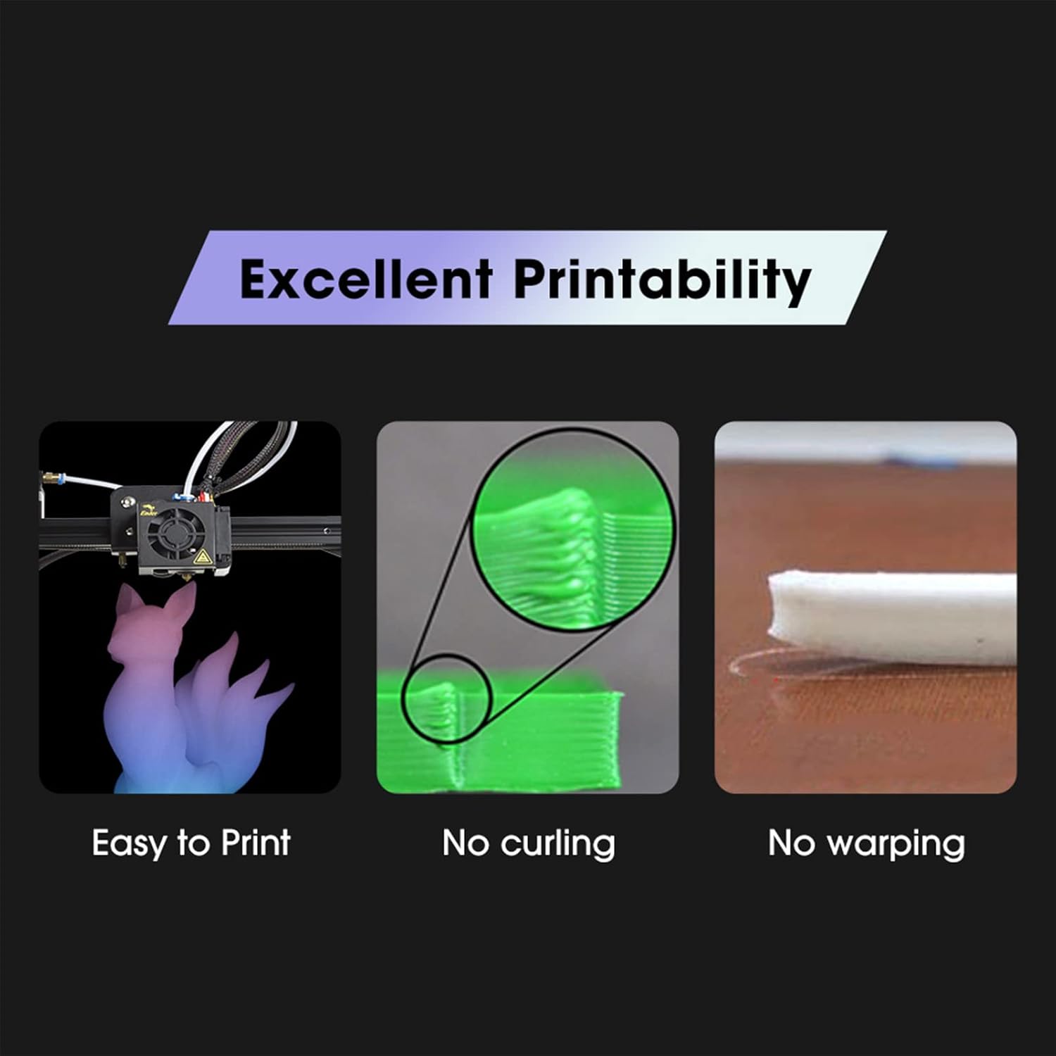 Generic Luminous Rainbow PLA 3D Printer Filament, 1.75mm Diameter, Excellent Printability, No Plugging, Compatible with 3D Printers