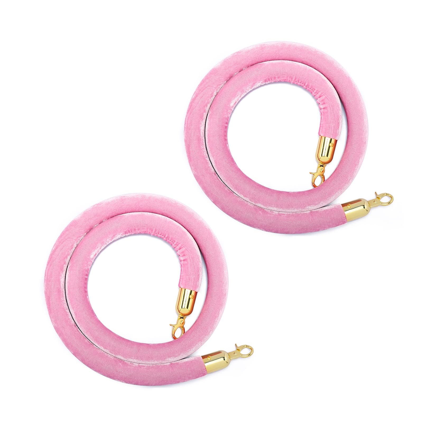 Lot de 2 Cordes de Guidage en Velours de 1,5 m / 2 m / 2,4 m / 3 m / 3,5 m. Idéales pour Les événements VIP, la décoration de fêtes, la Gestion des foules et la sécurité des Files d'attente.