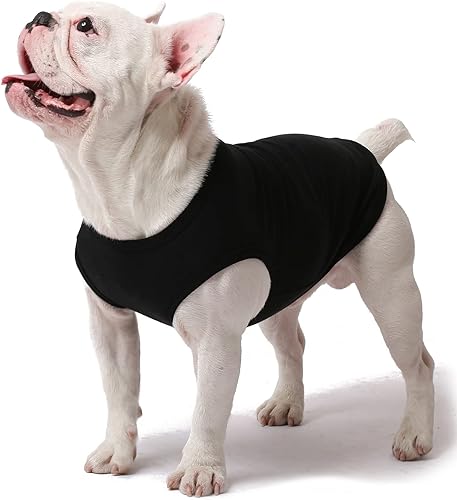 Miniatura 7 de Camisas pequeñas para perros, ropa ligera de gato en blanco para Chihuahua, cachorro, taza de té, camiseta ligera de verano, color negro y gris, S
