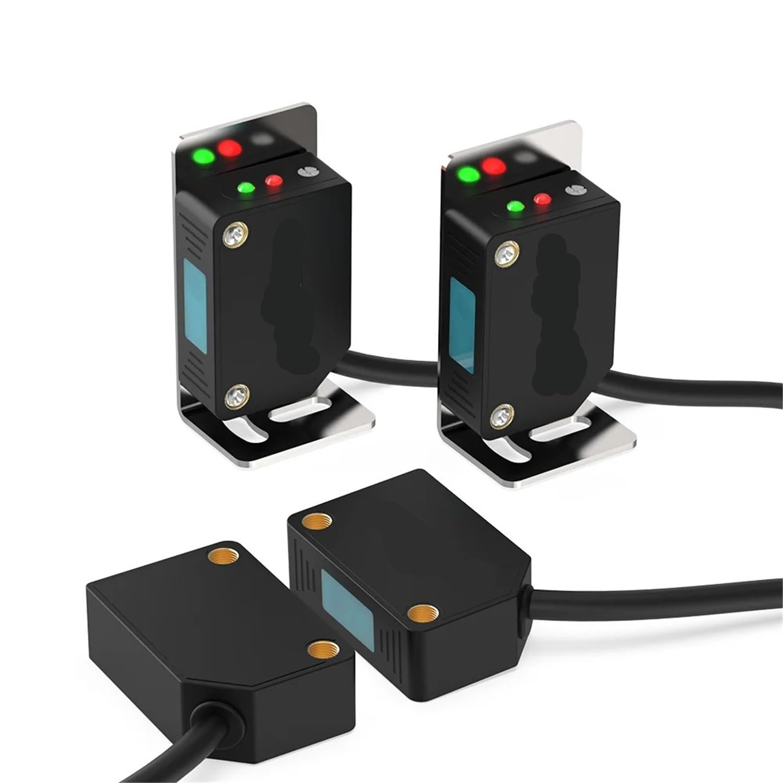 1 pz Sensore Laser Raggio infrarosso Punto visibile Fascio Passante NPN PNP 12-24 VDC Interruttore fotocellula Quadrato con Staffa(10M DC 3-wireNPN No)