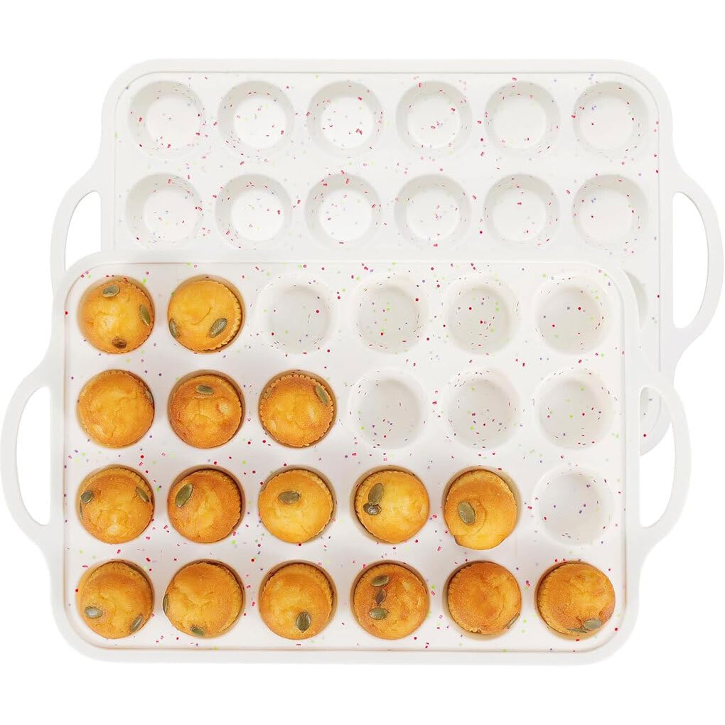 Mini molde para muffins de silicona sin BPA para una limpieza fácil y un horneado más saludable, Mini molde para muffins de silicona, Gel de sílice, color arroz