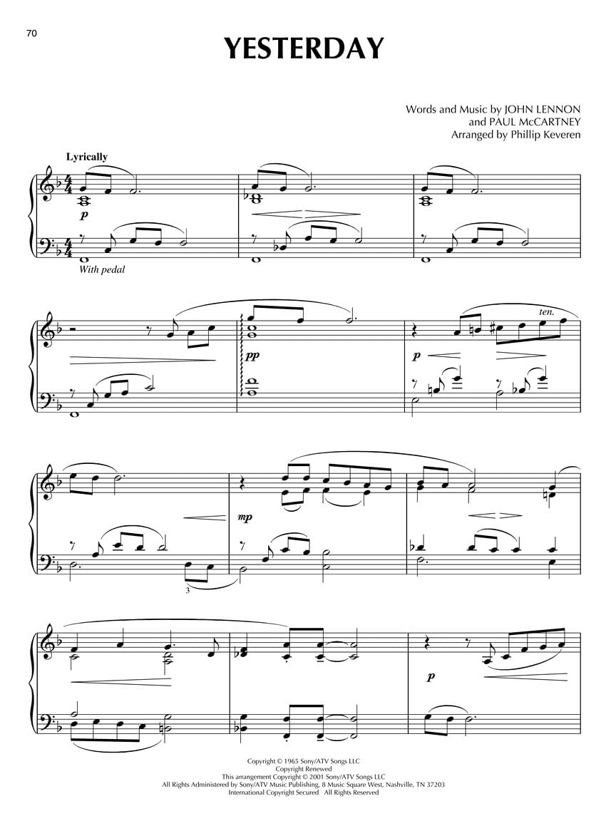 Beatles Piano Solo (Keveren): Noten für Klavier: Arr. Phillip Keveren the Phillip Keveren Series Piano Solo: Arr. Phillip Keveren the Phillip Keveren Series Piano Solo Nfmc 2024-2028 Selection
