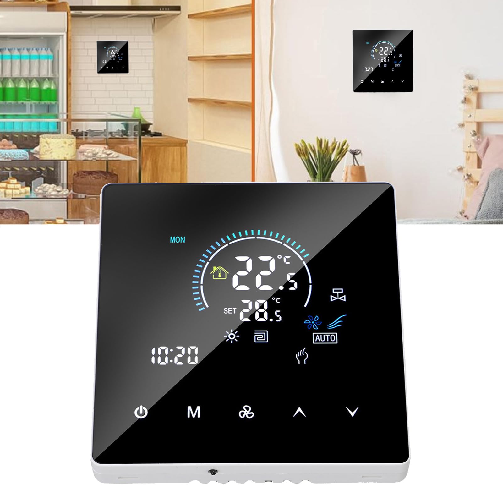 Smart Color Central Air Condither Thermostat Programowalny ekran dotykowy, z programowalnym zasięgiem 5-60 ℃ dla biur centrów handlowych hotele