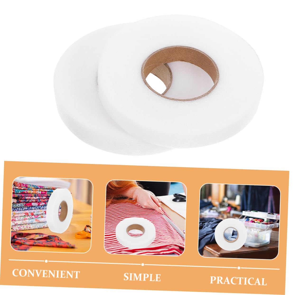 NUOBESTY 10rouleaux Rubans Adhésifs Thermocollants Double Face Pour Ourlets De Vêtements Pour Réparations Et Accessoires De Couture