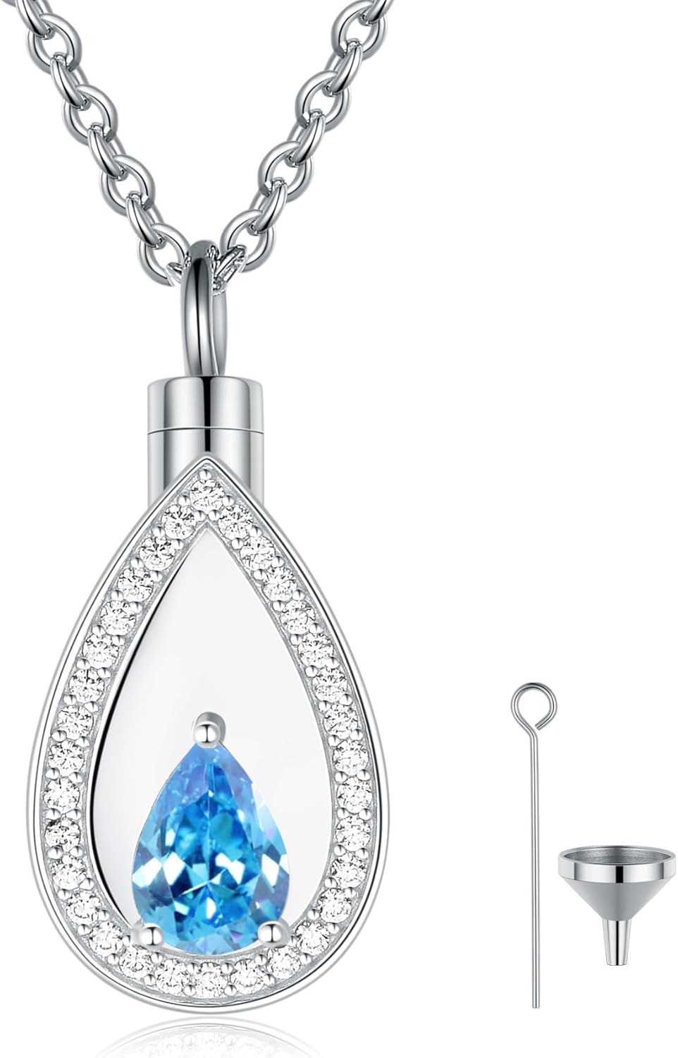 925 Sterling Silver Cremation Jewelry for Ashes Urn Necklace Memorial Teardrop Ashes Keepsake Urns Pendant Necklace for urn Necklaces Ashes Jewelry Gifts