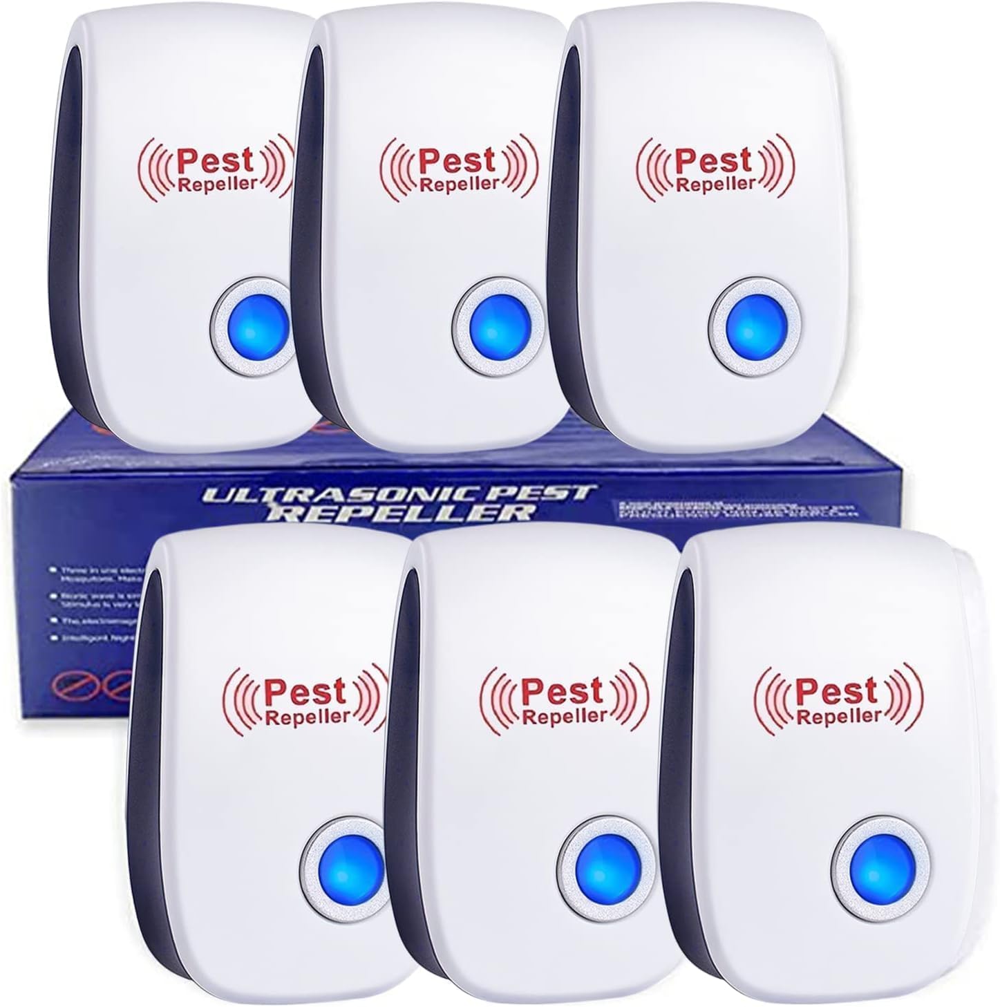 Ultrasonic Pest Repeller, 4 Packs Electronic Insect Repeller and Plug-In Pest Repellent, Mice Repellent Pest Control Insect and Spider Repellent Against Mosquito,Cockroach,Mice,Spiders,Flies