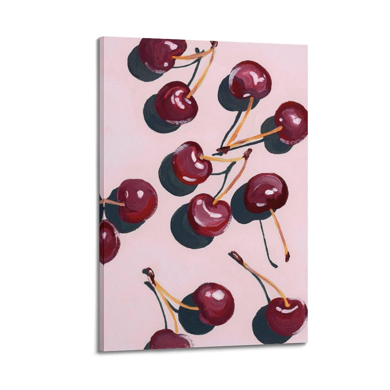 Fruit Cherries Painting Poster Artistic Wall Mural Modern Hanging Decor Poster12x18inch(30x45cm)
