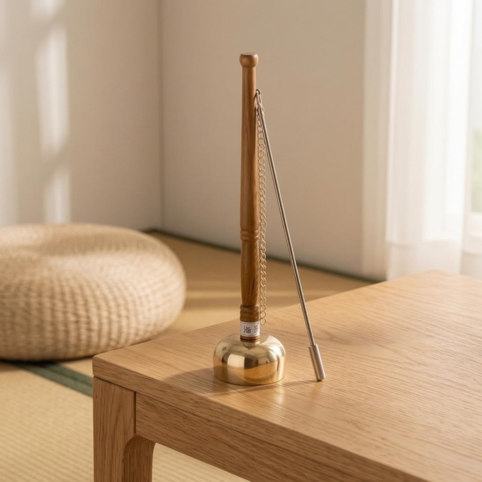 Campana con Manico in Legno Pulito