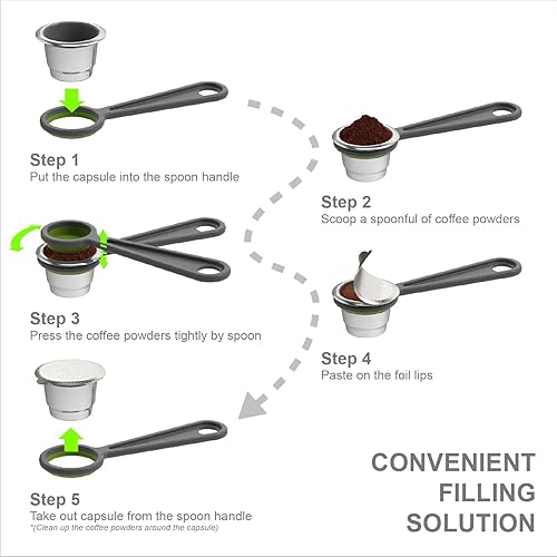 Miniatura 3 de Triplot 10 cápsulas reutilizables para Nespresso OriginalLine  Cápsulas de café recargables de acero inoxidable compatibles con máquina Nespresso