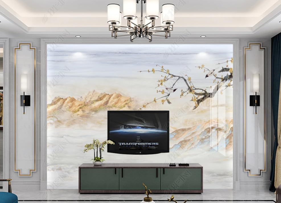 Papier peint intissé paysage magnolia panoramique pour décoration murale de chambre et salon