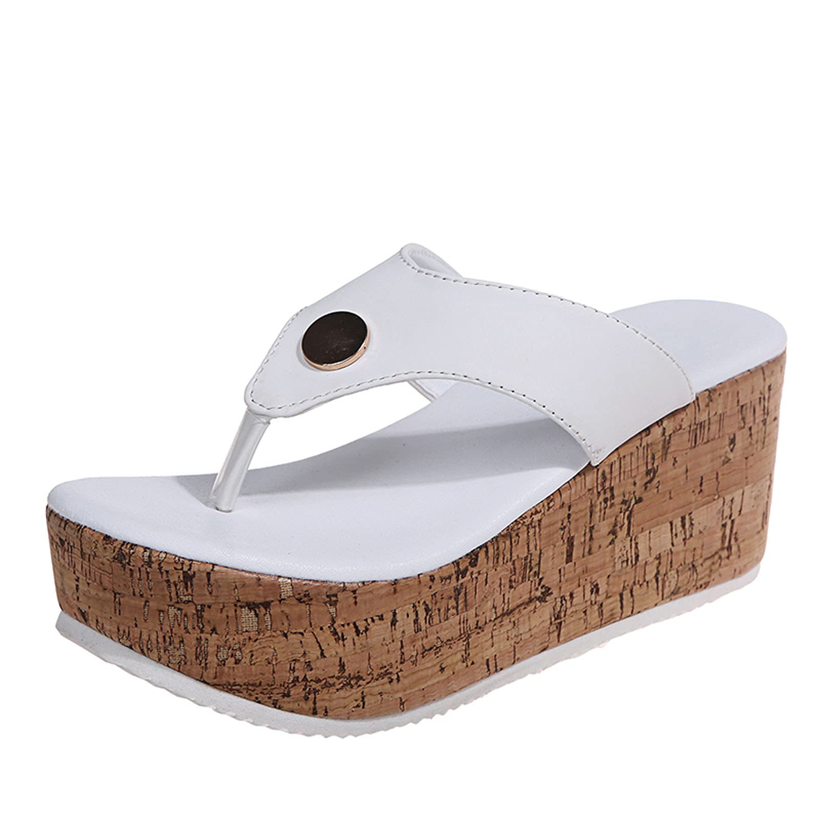 NUSGEAR Chanclas Mujer 2023 Flip flop Sandalias Verano Elegante Zapatos de plataforma Cuña Playa Zapatillas planas Fiesta Moda Sandalias de Punta Abierta casual Roman Tacones Altos Sandalias