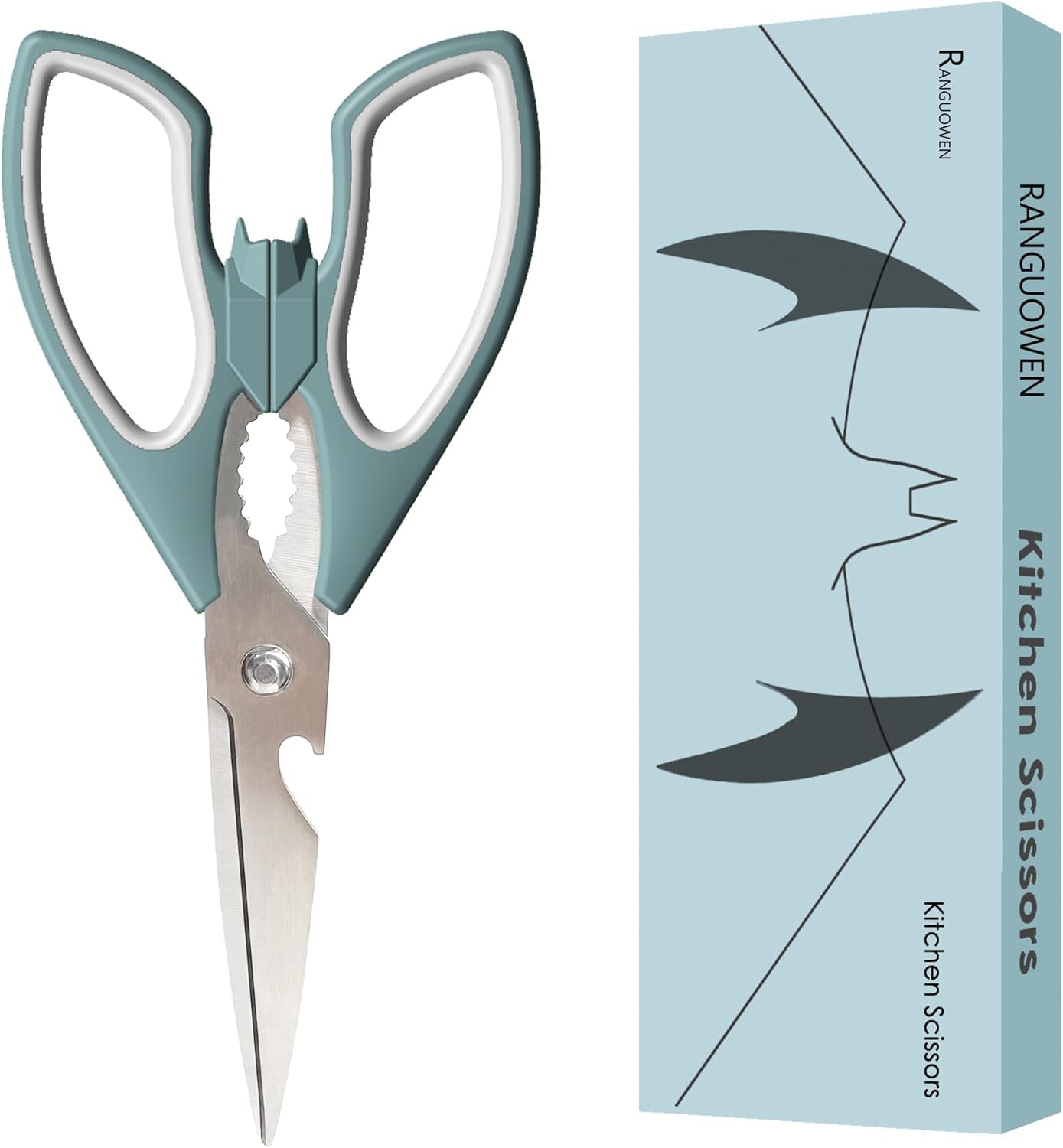 Bat and Cat Shaped Large Handles Kitchen Scissors for Women Gifts, Halloween Scissors Utensils, Kitchen Accessories for Vegetables & Meat Cutting, Comfortable Ergonomic Fit for Office