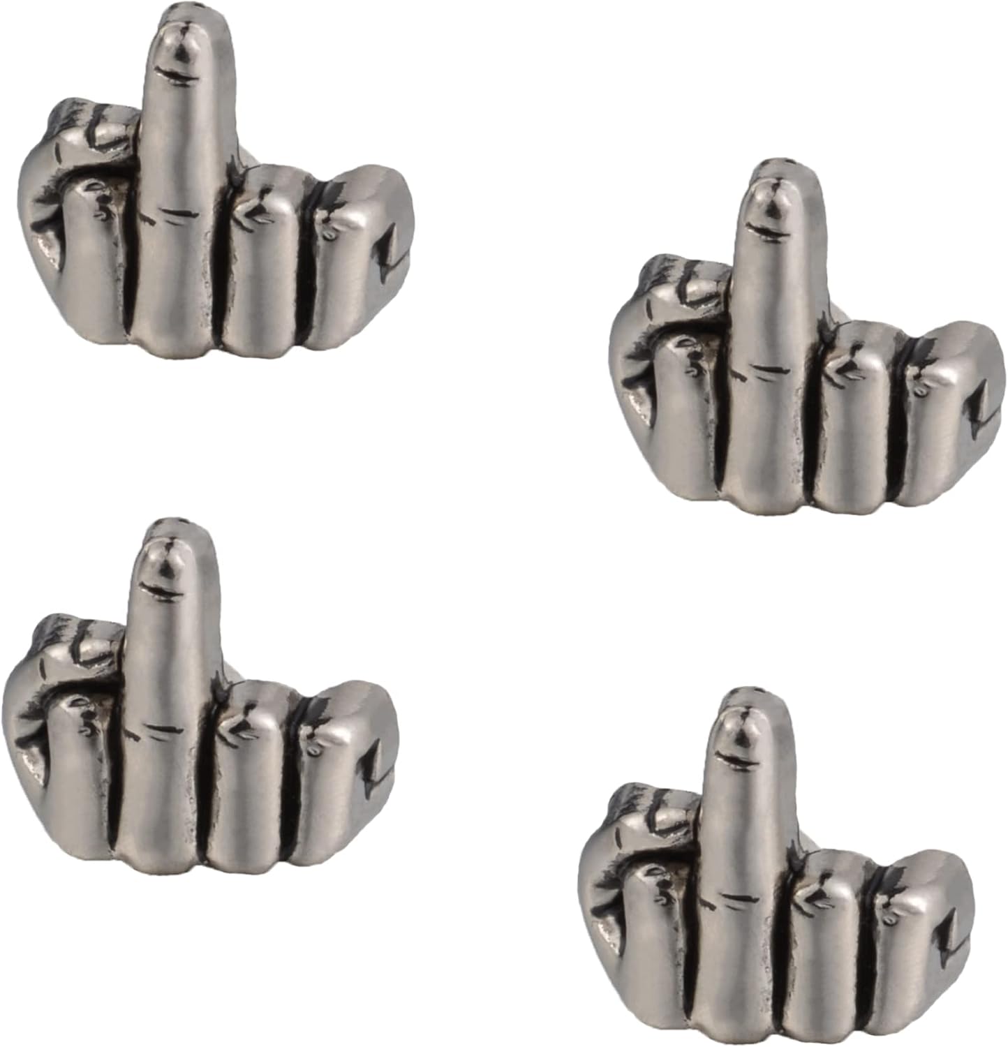 Lunsom Car Bumper Fasteners, Aluminum Quick Release Front Rear Fastener Kit for Vehicle Bumper Trunk Lids License Plate Hood, 4 Piece (Silver Finger)
