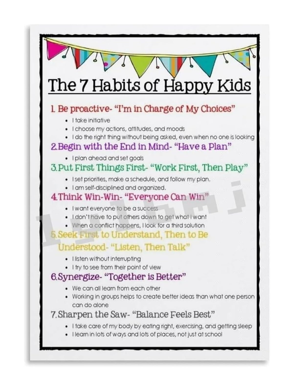 ICYJRFHLTF Educational Habits Chart Motivational Classroom Metal Sign for Teachers Student Character Building Affirmations Wall-Art 8 X 12 in
