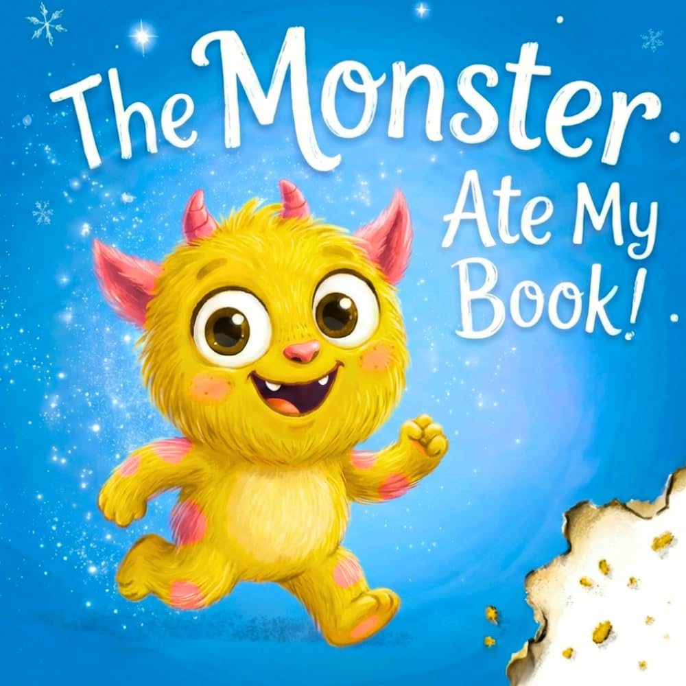 The Monster Ate My Book!: A Funny Interactive Picture Book for Kids Ages 2-5 | A Rhyming Bedtime Story for Toddlers and Preschoolers (Books in Trouble)