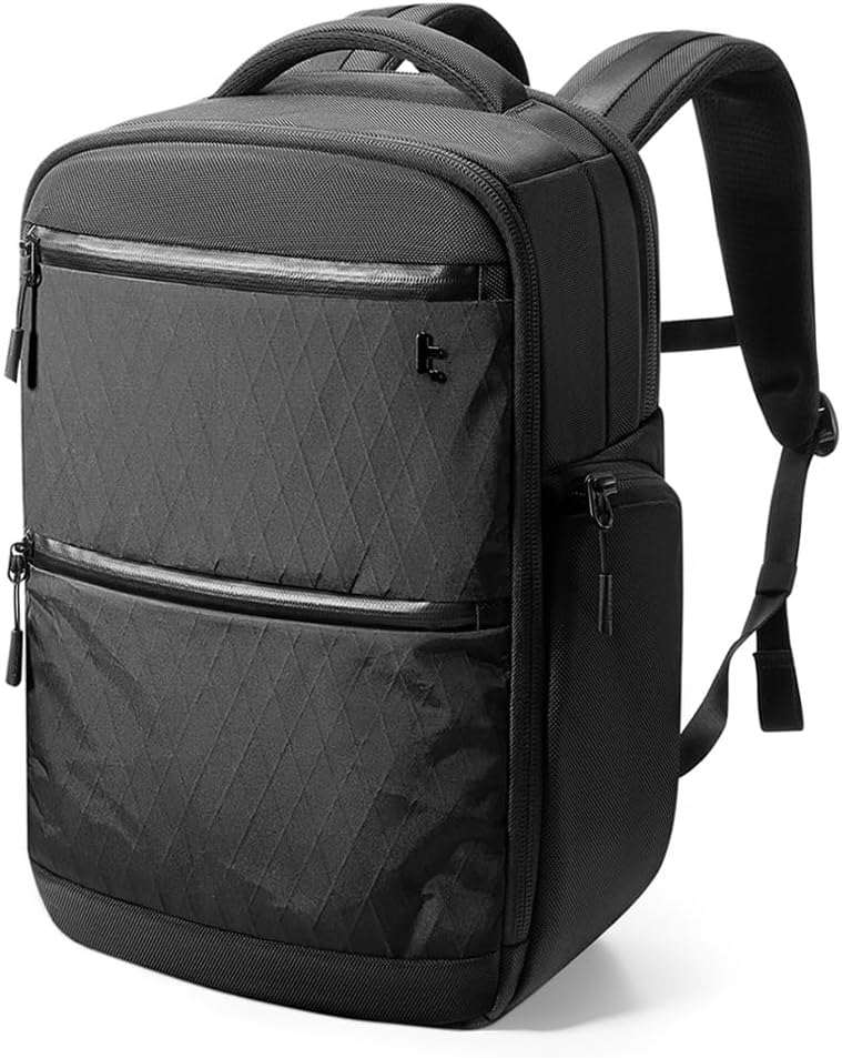 tomtoc Laptop Backpack X-Pac Techpack Designed for Business Professional Commuter, City Compact Backpack for 16-inch MacBook Pro, Black
