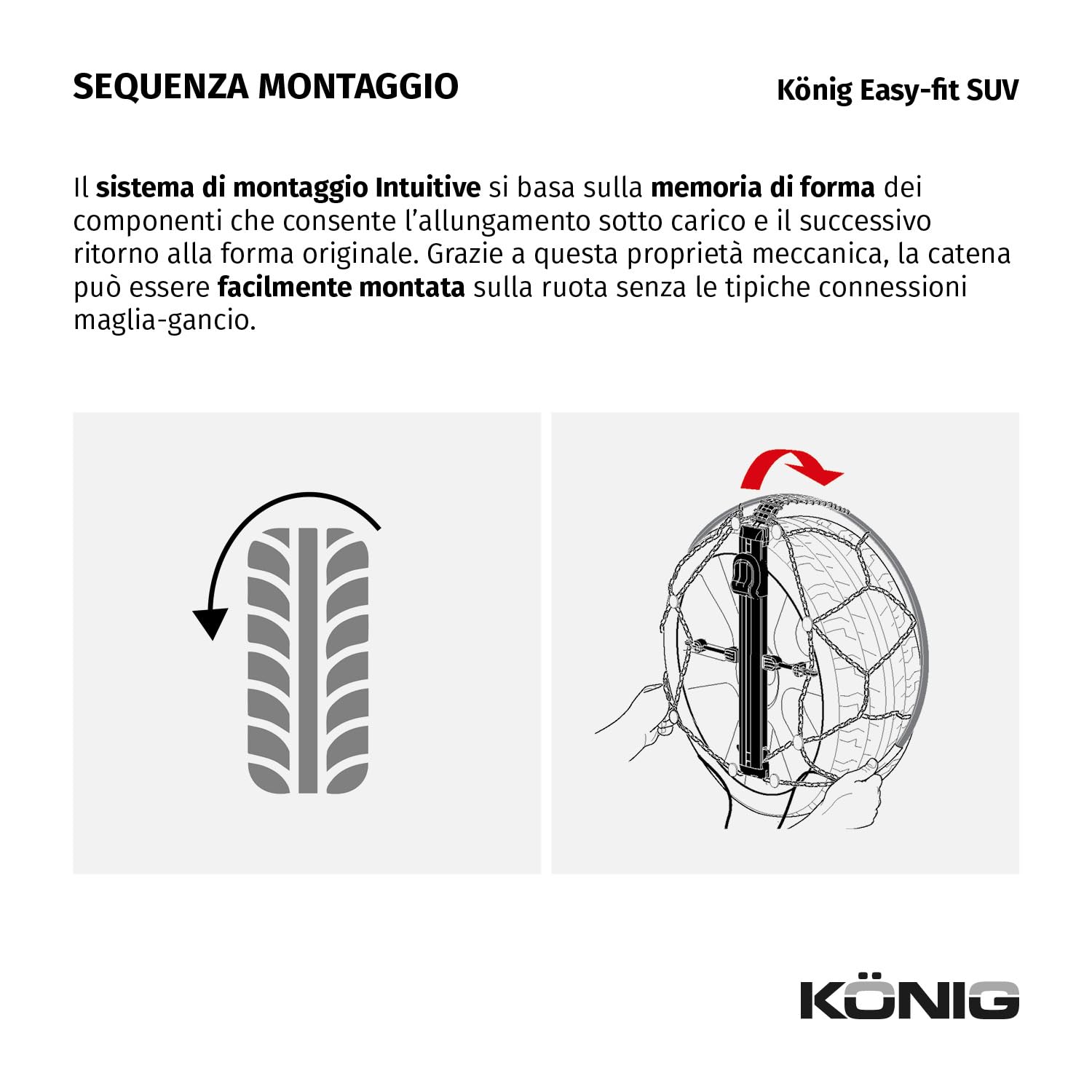 KÖNIG Easy-Fit SUV 225, Catena da Neve
