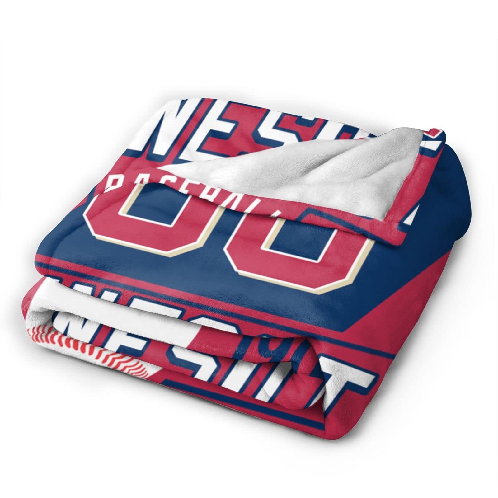 Custom Blanket for Baseball Fans Gift, City Flannel Throw Blankets Personalized Name & Number for Men Women Kids, Products Ships Next Day Printed in USA