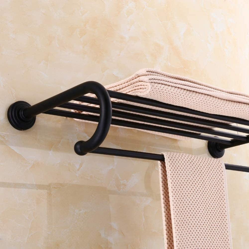 Stendino da bagno in rame Portasciugamani da bagno Ciondolo da bagno Doppio portaoggetti Torre Appendiabiti Anello a mano (dimensioni: 50 cm) Decorazione Comfortable anniversary
