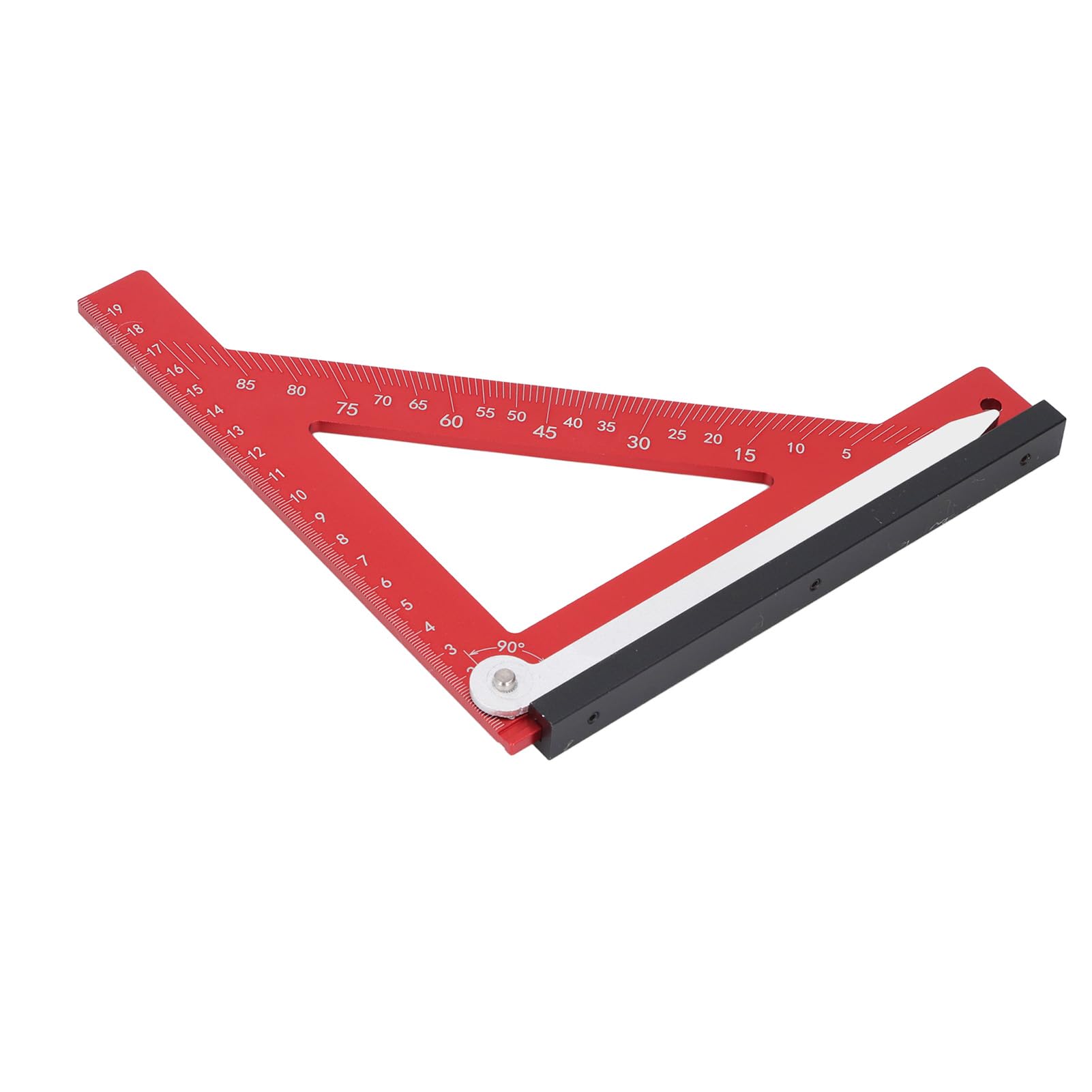 Escuadra de carpintero de aleación de aluminio, escuadra de marco para carpintería, escuadra de viga de 90 grados con auxiliar de medición de ángulo, regla triangular de metal