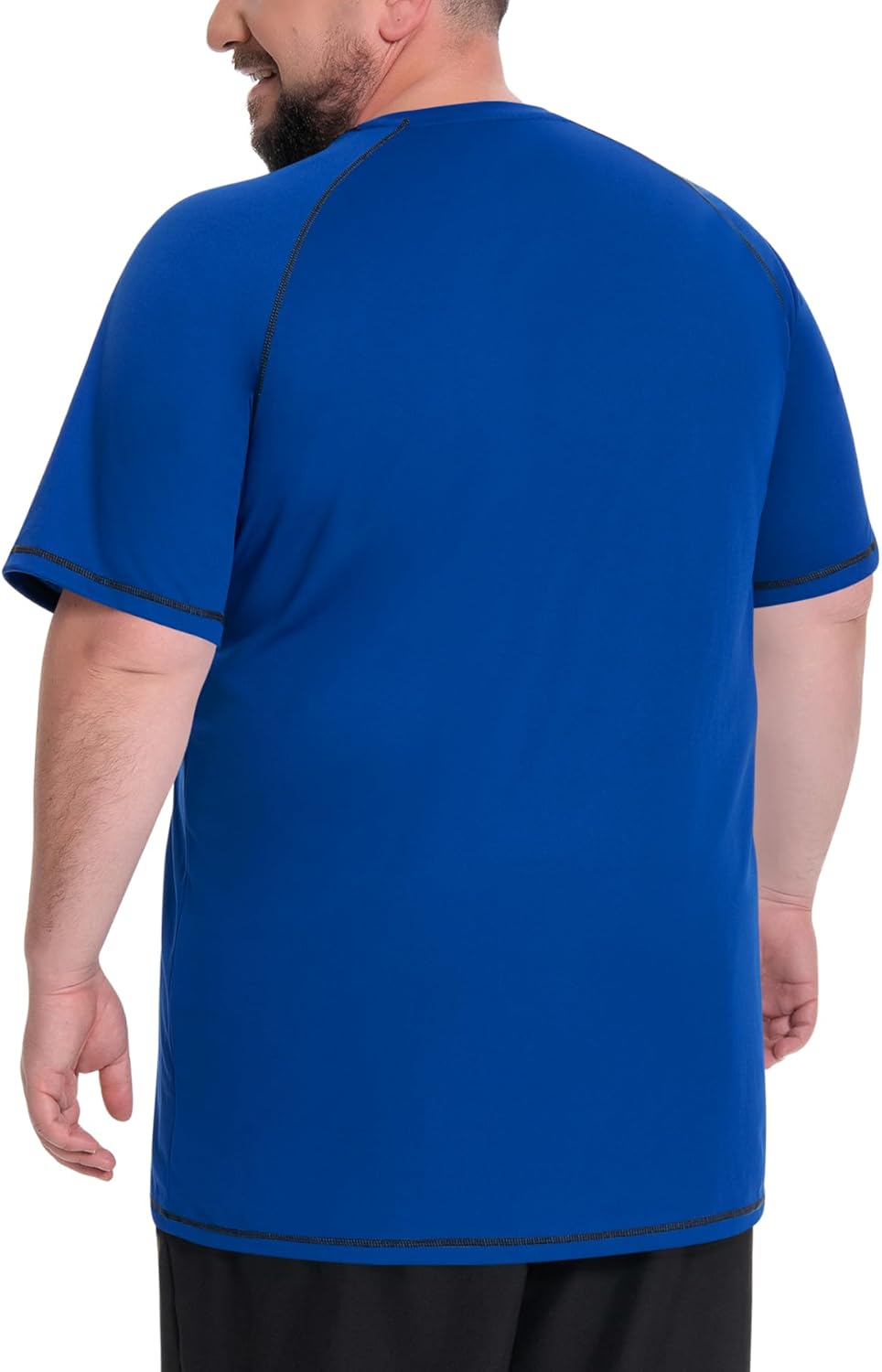 Mens Big and Tall Swim Shirt UPF 50+ Rash Guard Sun Protection Short Sleeve Quick Dry Fishing T-Shirt(2XL-8XL)