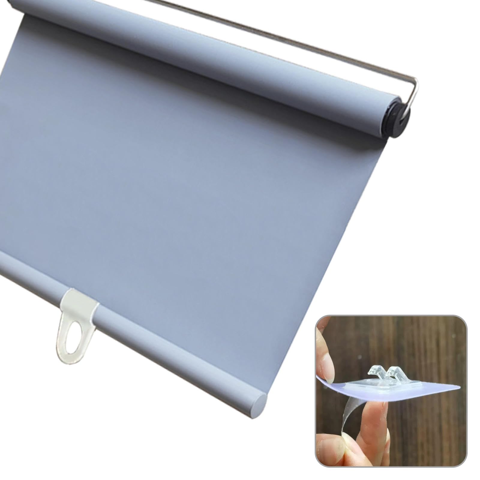 Einziehbare Verdunkelungsrollos,Federrollos Für Innenfenster,Raumverdunkelnde Rollos,Uv-Schutz Wasserdichtes Gewebe,32-150cm Breit, Für Haus Und Büro,Grey-125x150cm(49.2x59in)
