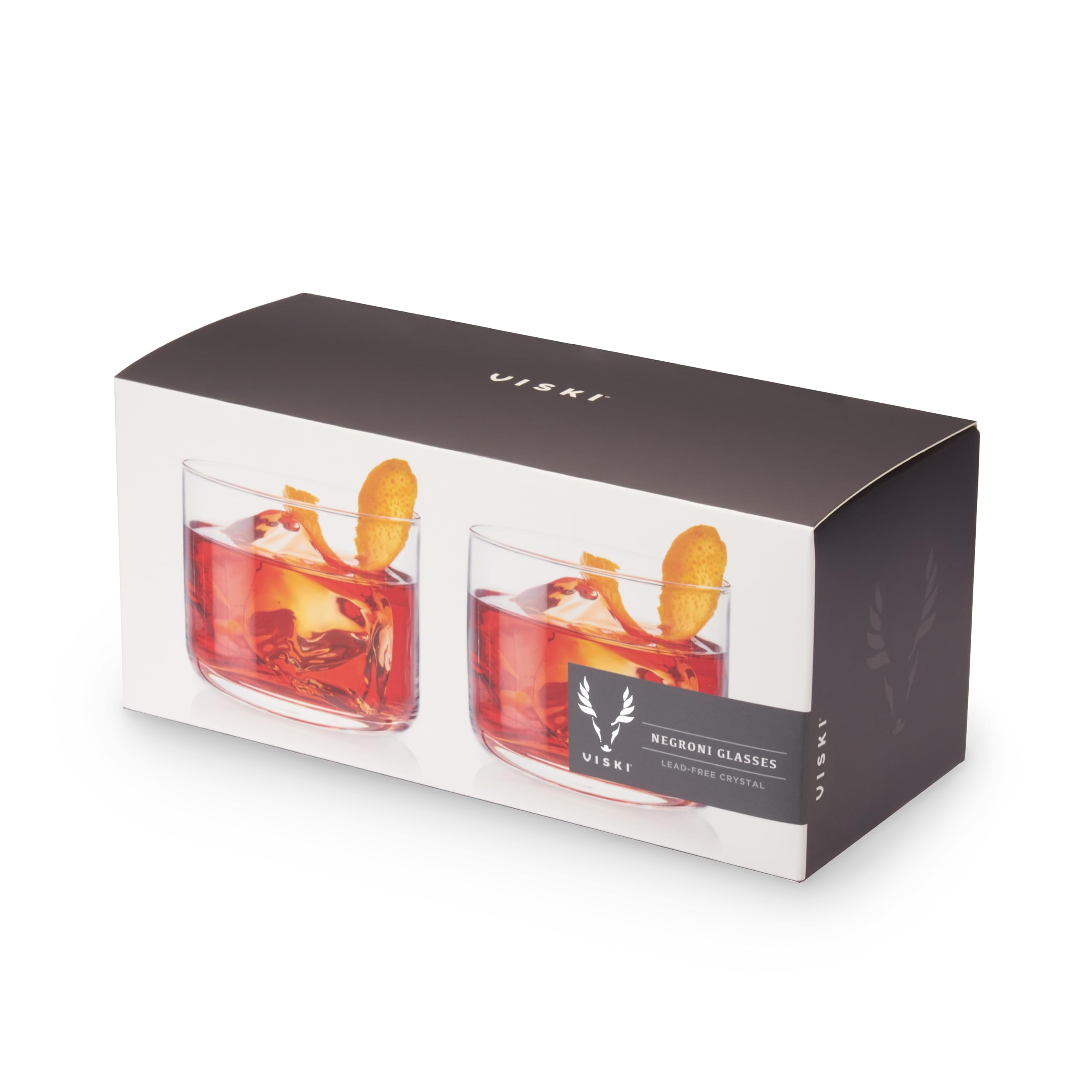Viski Kryształowe kubki Negroni zestaw 2 sztuk, bezołowiowe szkło kryształowe premium, stylowe szklanki koktajlowe Lowball, zestaw upominkowy, 237 ml