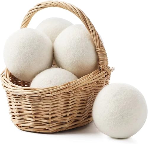 Pelotas de lana orgánicas XL ecológicas para secadora paquete de 4 suavizantes de tela natural 100 lana de Nueva Zelanda bolas de lana sin químicos