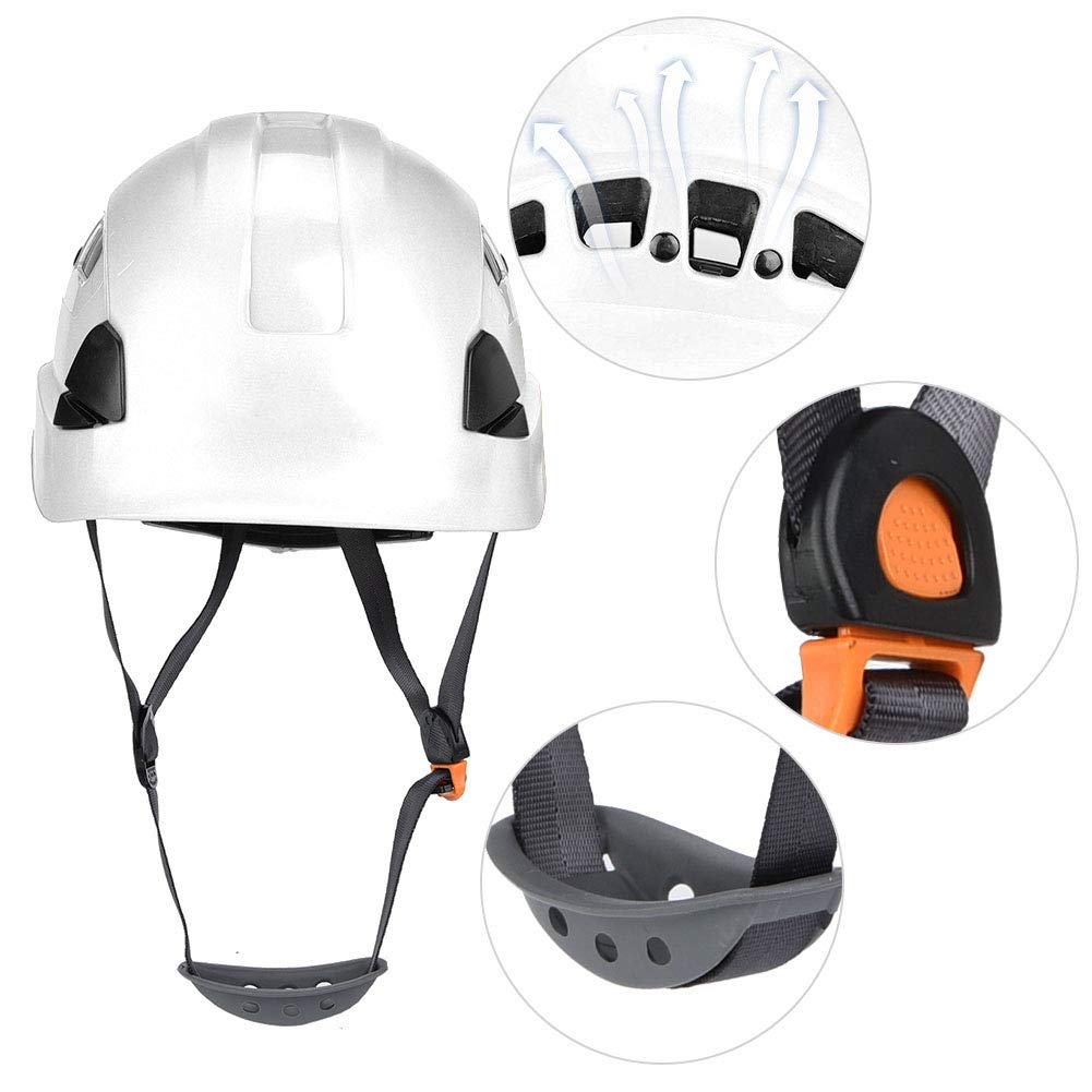 Casco de Casco de Escalada, ABS y PC Half Helmet Bulbe Casco con Alta Fuerza para la Escalada de Roca (White)